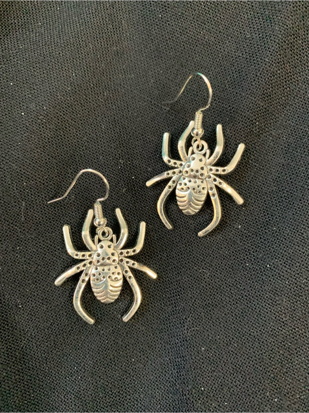 Hand Crafted Silver Spider Drop Earrings
